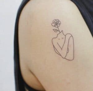 feminine minimalist tattoo|minimalist woman silhouette tattoo.